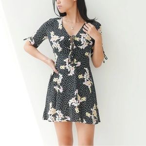 Topshop Floral polka dot dress